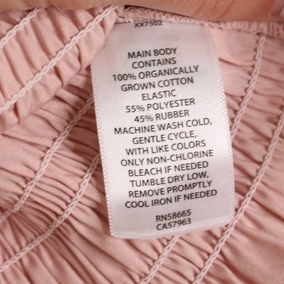 A04 Open Edit Off the Shoulder Blouse Poplin Organic Cotton Peplum Crop Top sz S - Picture 4 of 6